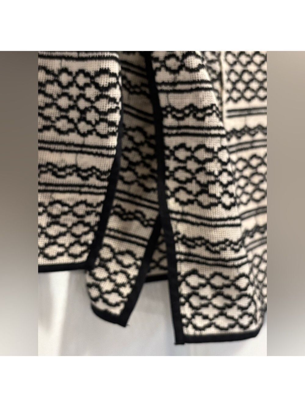 Madewell Tidal Wave Pullover Sweater Embroidered Jacquard Black Cream Top Medium - Picture 14 of 14